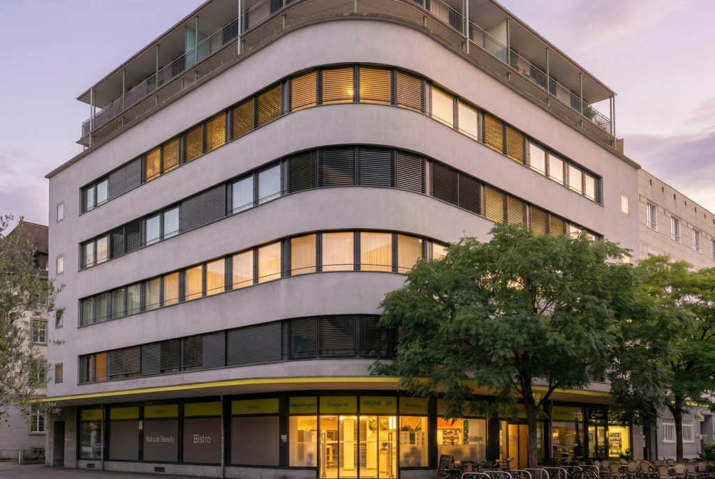 Aussenansicht des Gebäudes der Praxis, Rudolfstrasse 13 Winterthur